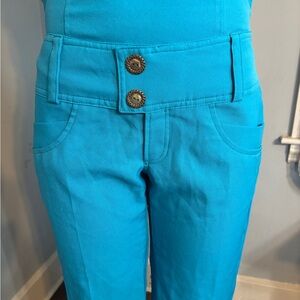 Bright Blue High-Waisted Pants